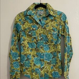 Lucky Brand Green and Blue Floral